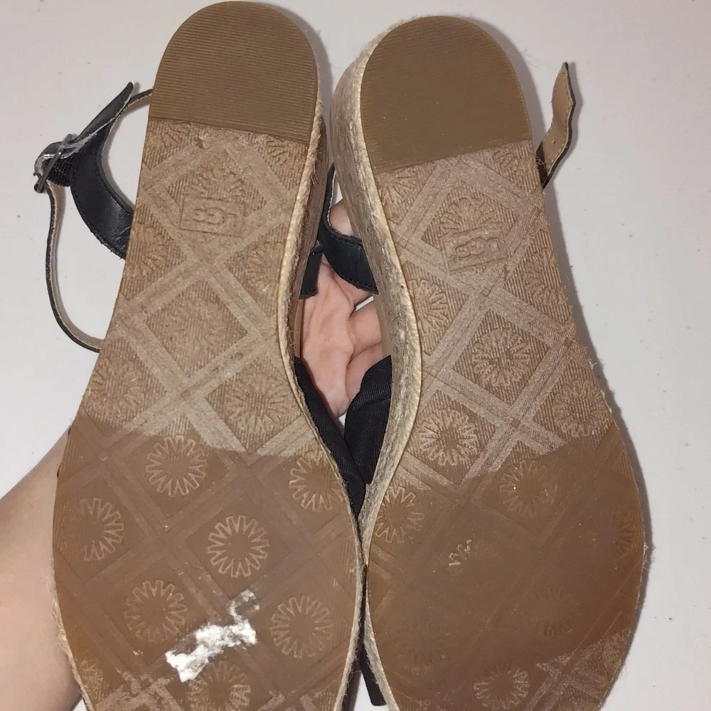 UGG Joslyn Espadrille Wedge Sandal | Black | Size 10